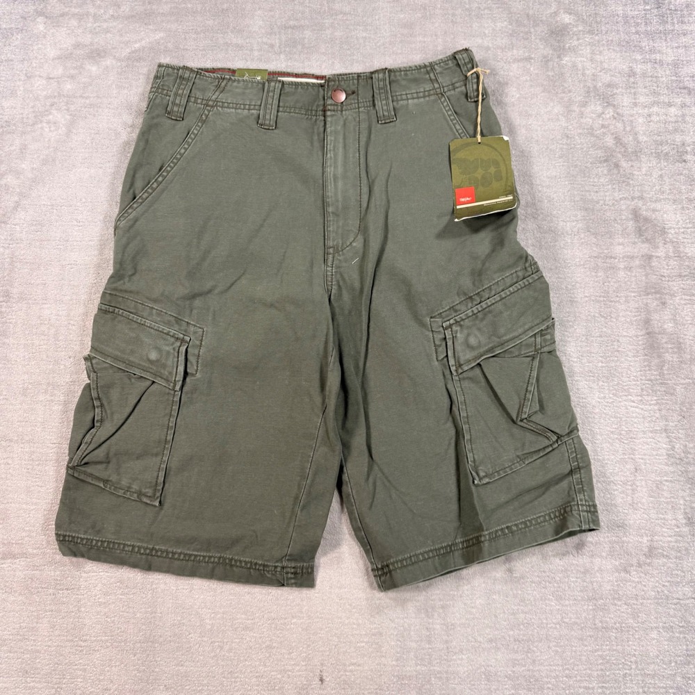 Mossimo Shorts Mens 28 Green Cotton Cargo Utility Pockets Surplus Y2K Baggy NWT